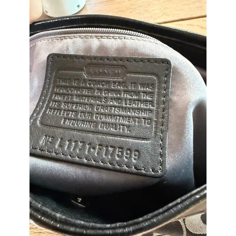 Vintage Coach Signature Hobo Ashley Shoulder Bag Black